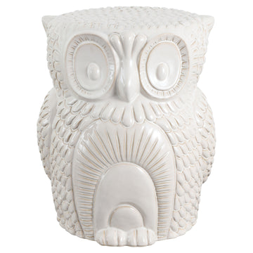 Millie 17.5" Classic Vintage Ceramic Indoor/Outdoor Owl Garden Stool